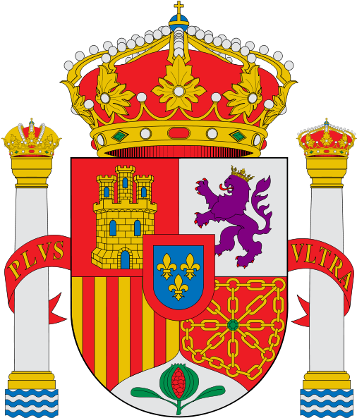 Escudo Constitucional Coat Of Arms, Flags, Spain, Buntings, - Flag Of Spain Logo Clipart (523x600), Png Download