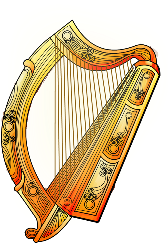 Cetic Art Harp Clipart (559x805), Png Download