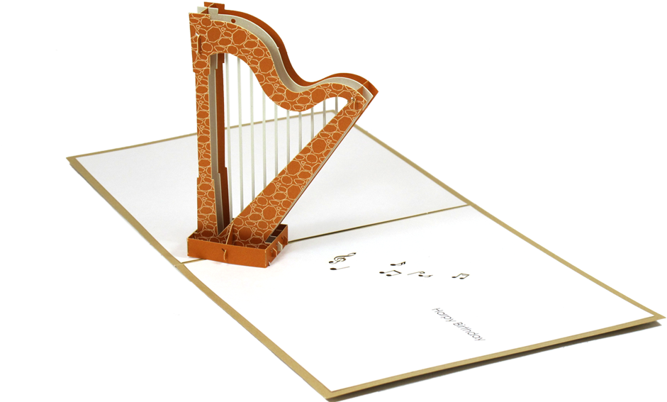 Harp Pop Up Card - Clàrsach Clipart (1280x720), Png Download