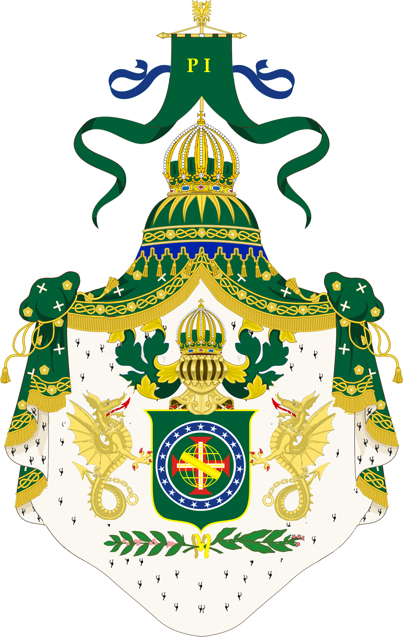 Grandes Armas Do Brasil - Império Do Brasil Clipart (1337x2083), Png Download
