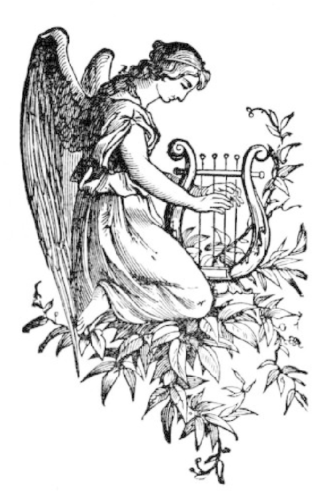 Harp Clipart Angel Harp - Drawings Of Gods Angels - Png Download (532x800), Png Download