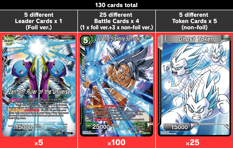 130 Cards Total - Dragon Ball Super Card Game Tokens Clipart (960x611), Png Download