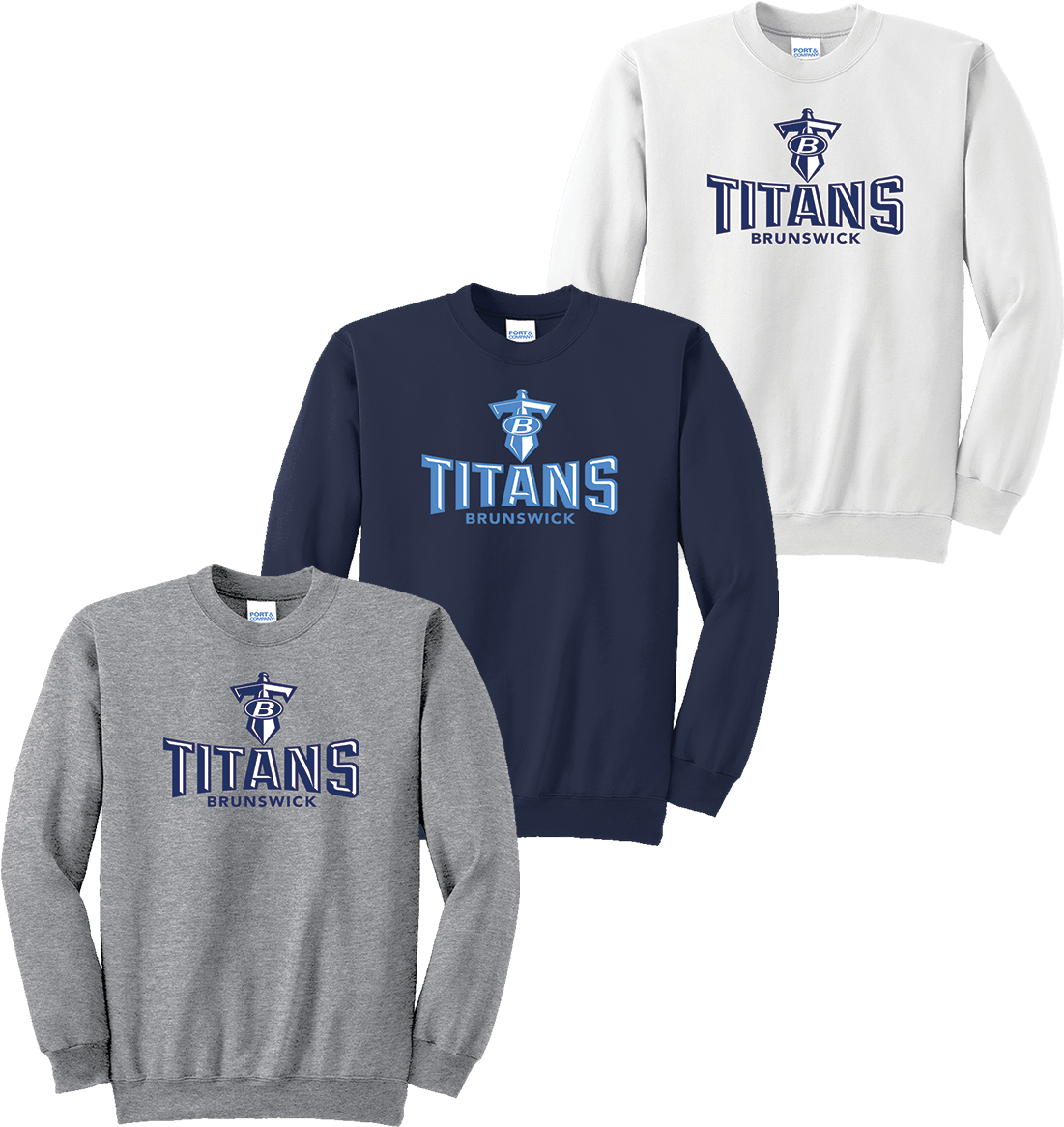 Brunswick Titans Crewneck - Crew Neck Clipart (1200x1200), Png Download