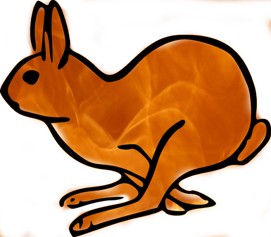 Fire Rabbit - Arctic Hare Cartoon Clipart (915x800), Png Download