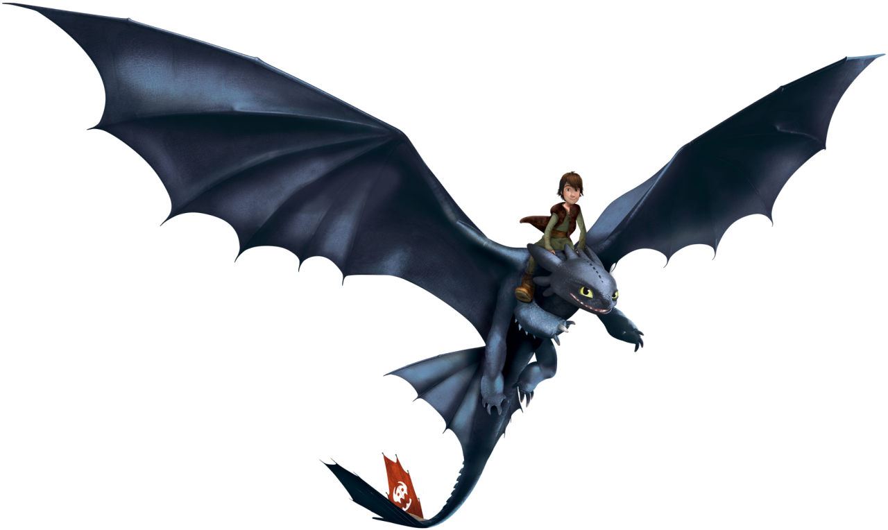 “ Toothless And Hiccup - Train Your Dragon Night Fury Clipart (1280x764), Png Download