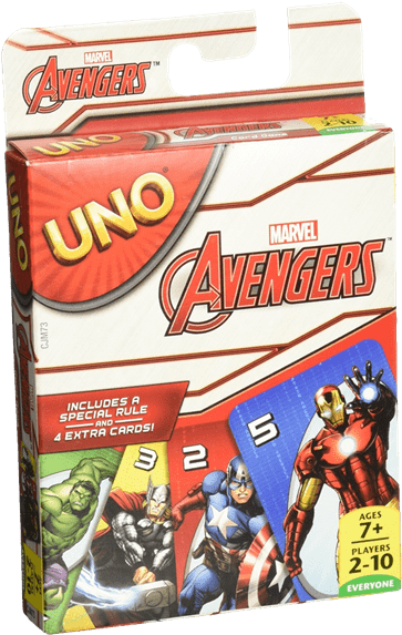 Marvel Avengers Edition - Marvel Avengers Uno Card Game Clipart (600x600), Png Download