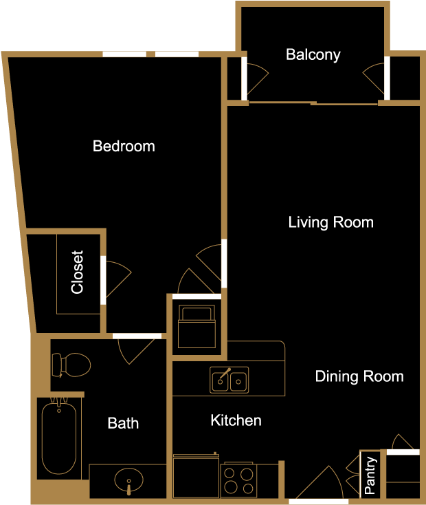 One Bedroom - A4 - Graphic Design Clipart (750x750), Png Download
