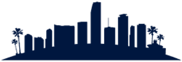 Los Angeles Clipart Monster - Miami Skyline Vector - Png Download (640x480), Png Download