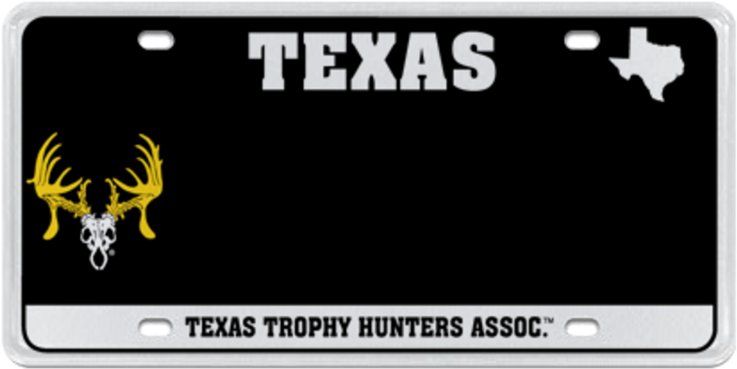Texas Trophy Hunters License Plate Clipart (1080x539), Png Download