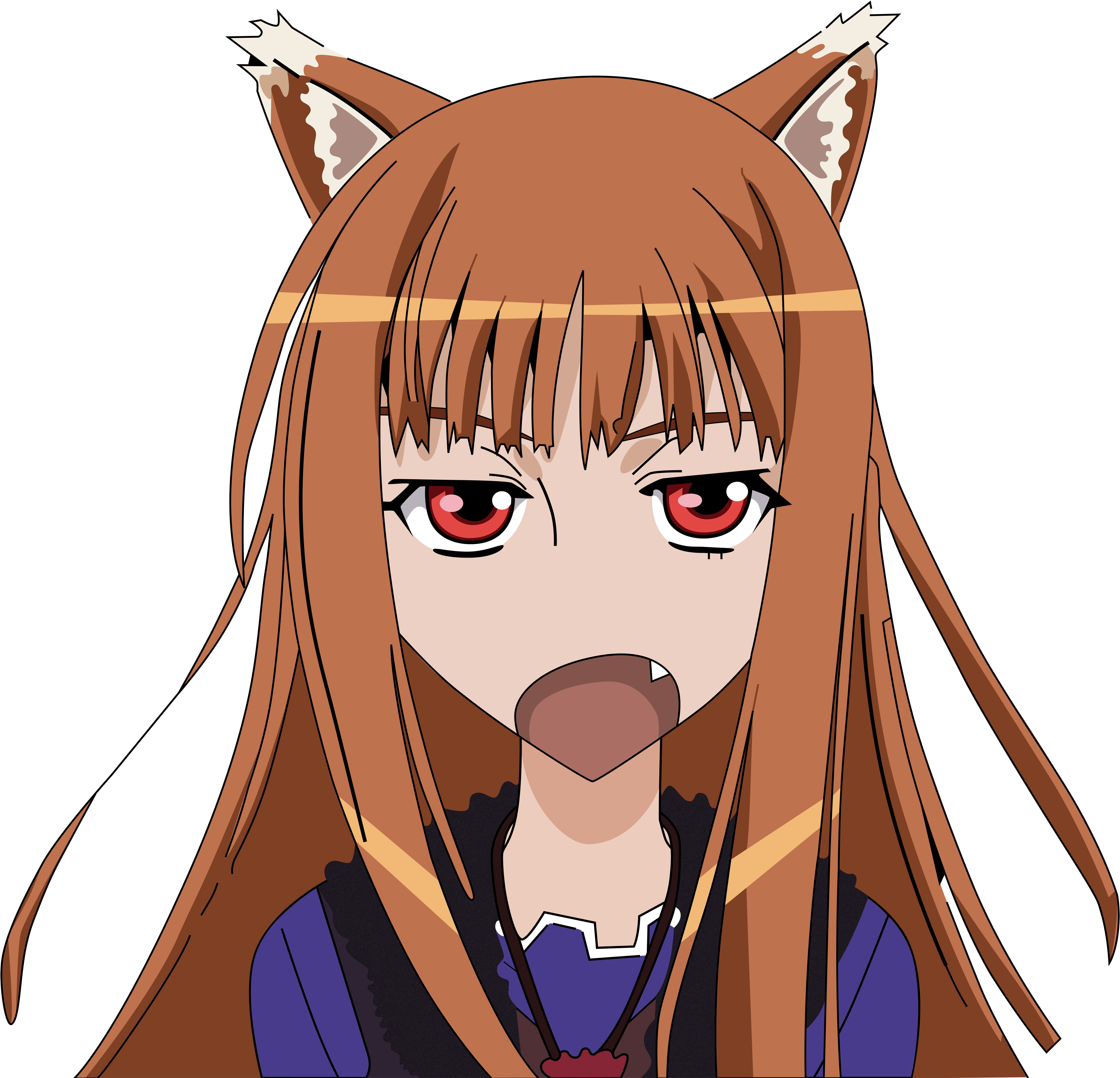 Anime Spice And Wolf , Png Download - Holo Spice And Wolf Face Clipart (3947x3799), Png Download