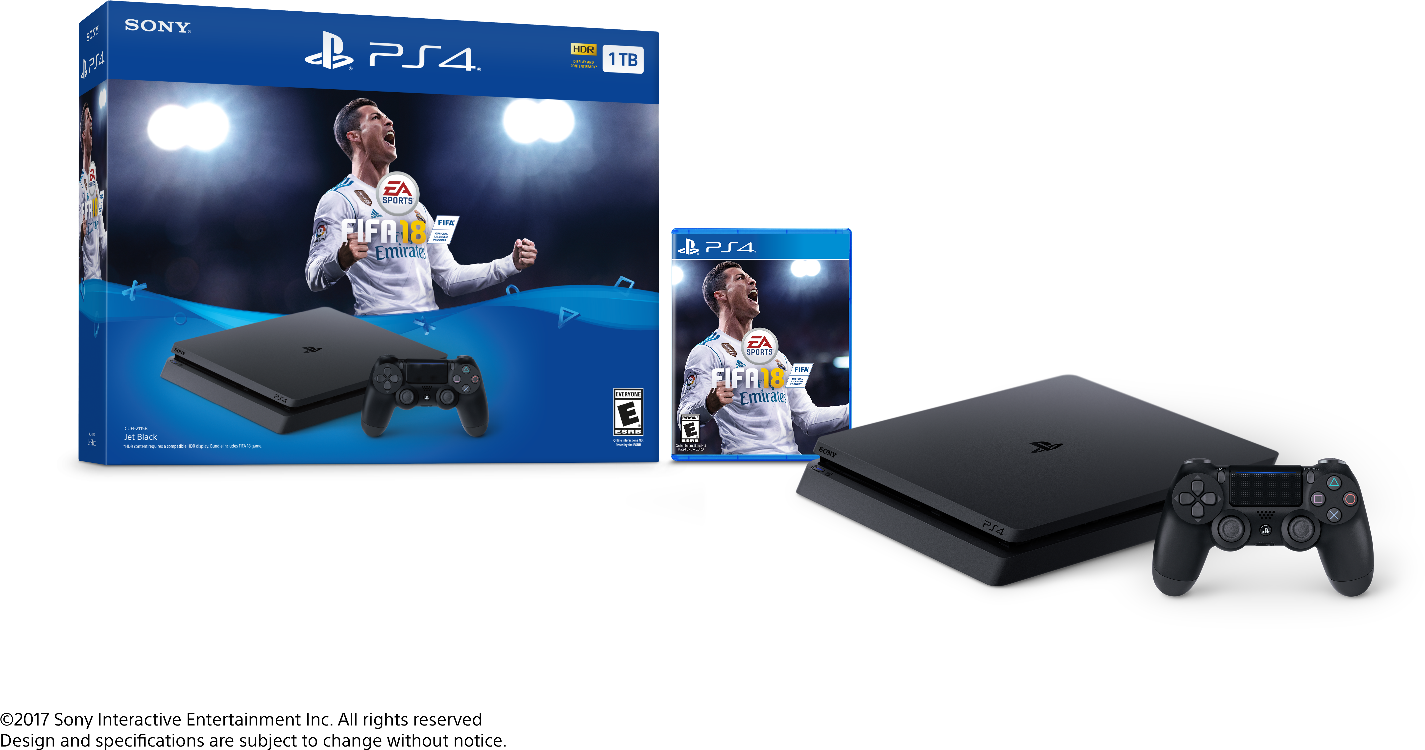 Sony Playstation 4 Slim 1tb Fifa 18 Bundle, Cuh-2115b - Playstation 4 Bundle Fifa 18 Clipart (6000x4000), Png Download