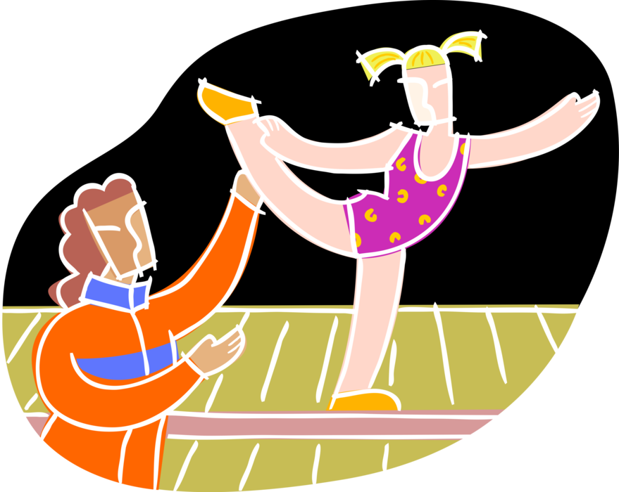 879 X 700 19 - Gymnastics Coach Cartoon Clipart (879x700), Png Download