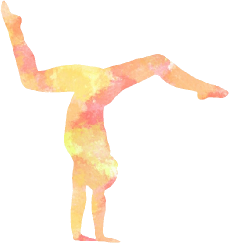 Gymnastic Handstand Orange Yellow Watercolor Watercolou Clipart (750x798), Png Download
