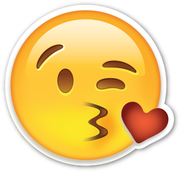 Cat Emoji Clipart - Heart Kissy Face Emoji - Png Download (640x616), Png Download