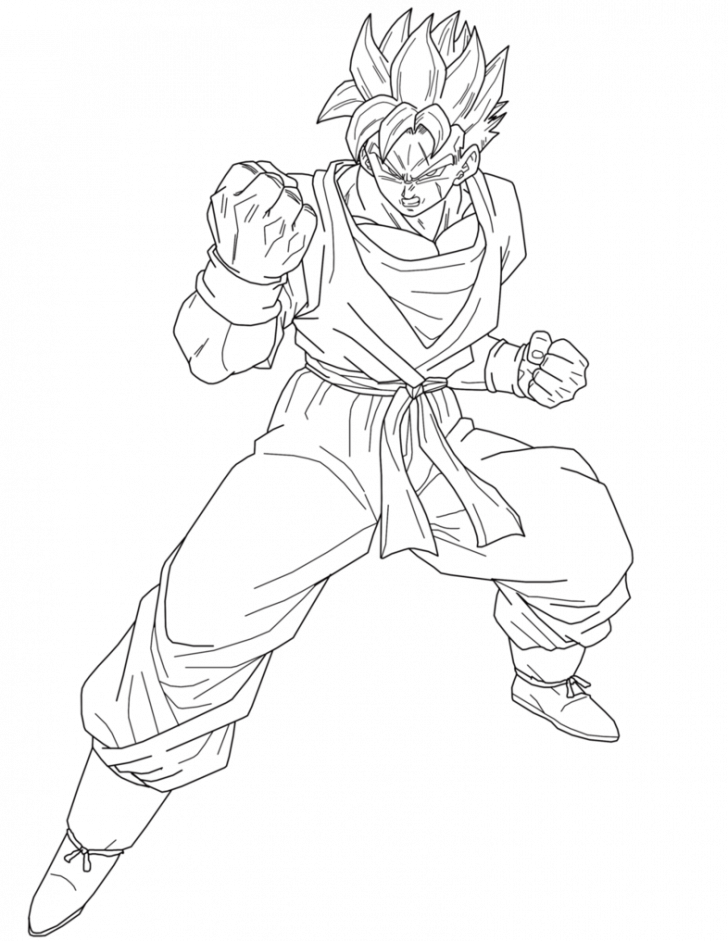Dragon Ball Coloring Pages Future Trunks And Gohan - Future Gohan Coloring Pages Clipart (728x941), Png Download