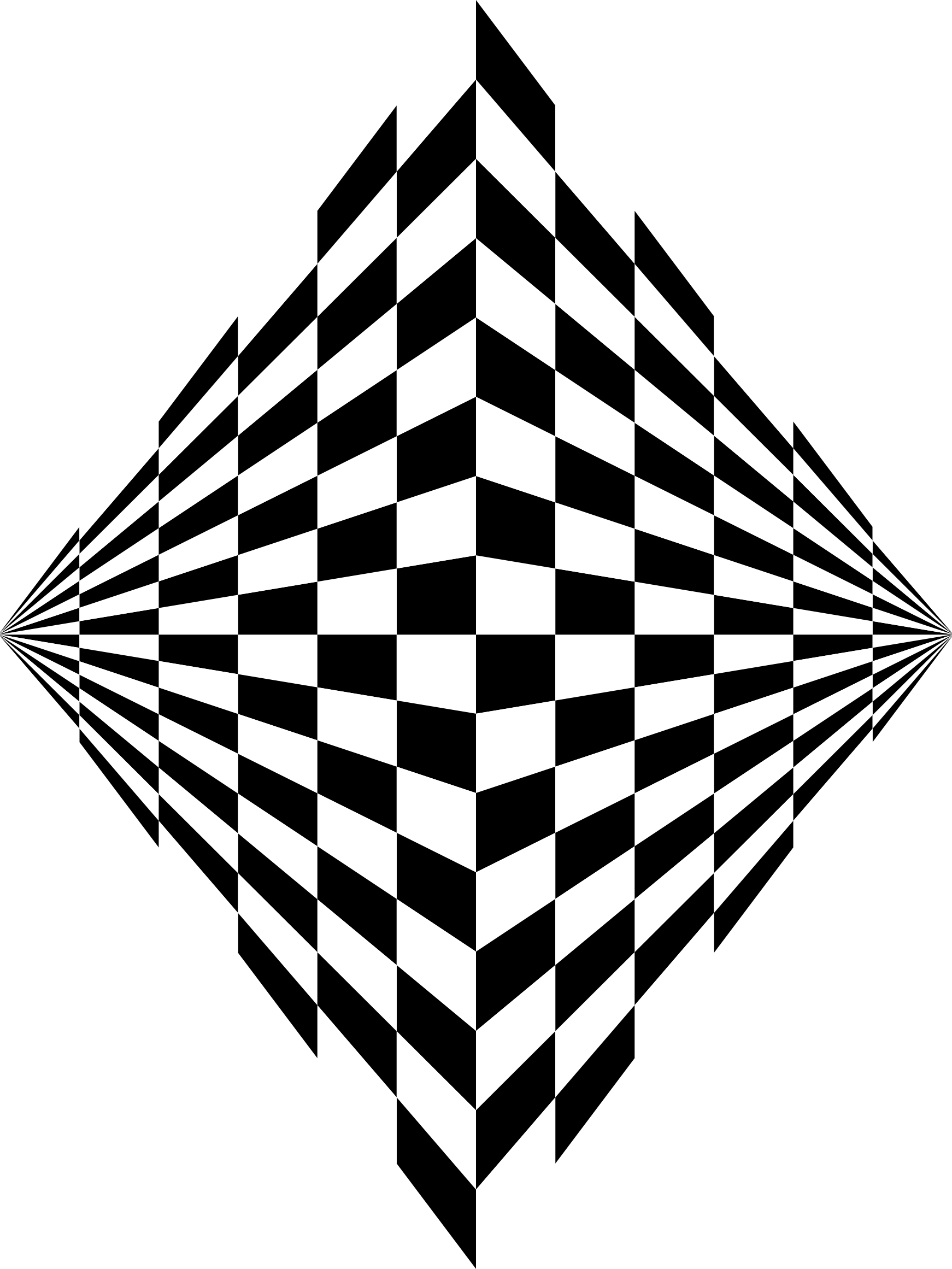 Big Image - Black And White 3d Optical Illusion Clipart (1742x2322), Png Download