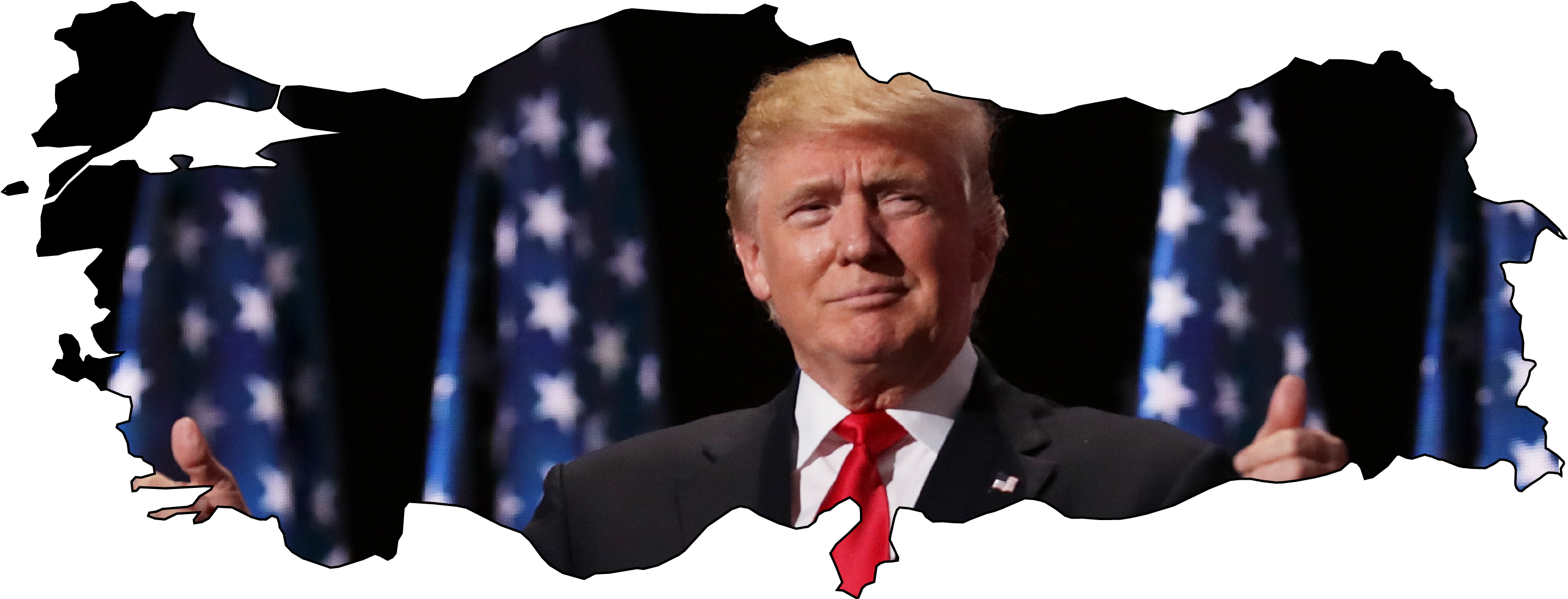 4 - Turkey - National Convention Donald Trump Clipart (2917x1150), Png Download