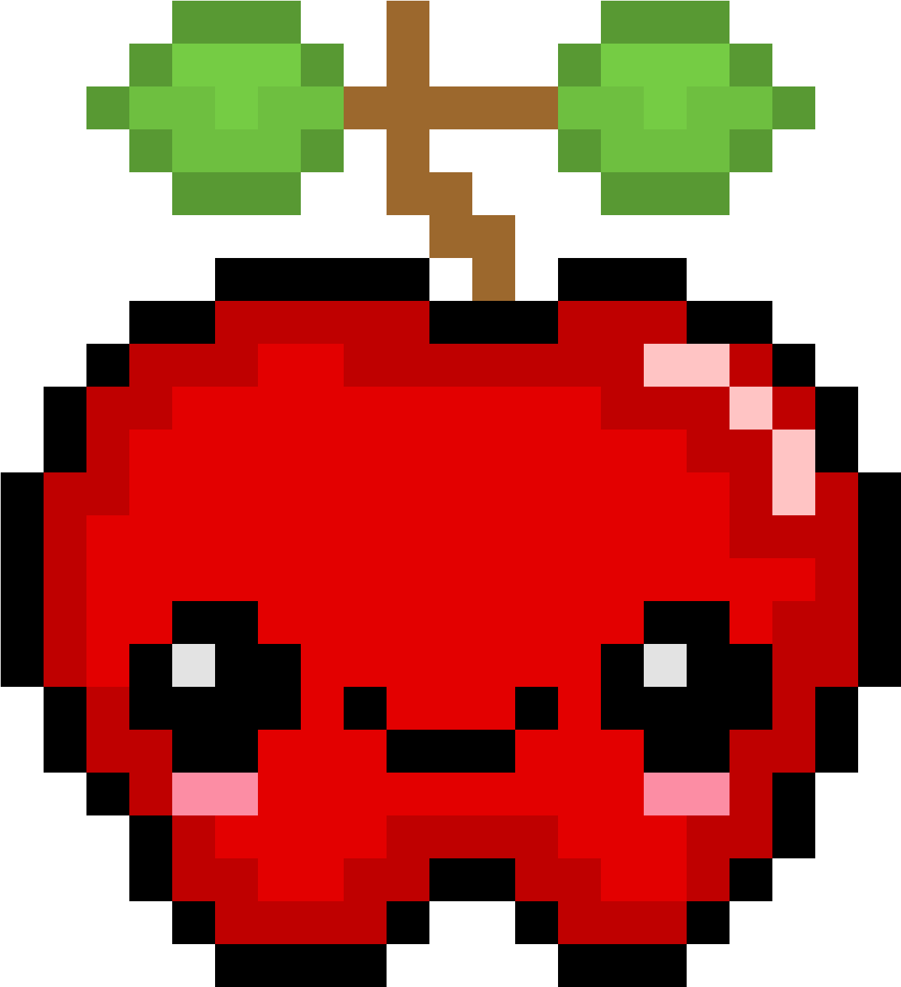 Kawaii Apple - Pixel Art Fruit Clipart - Large Size Png Image - PikPng