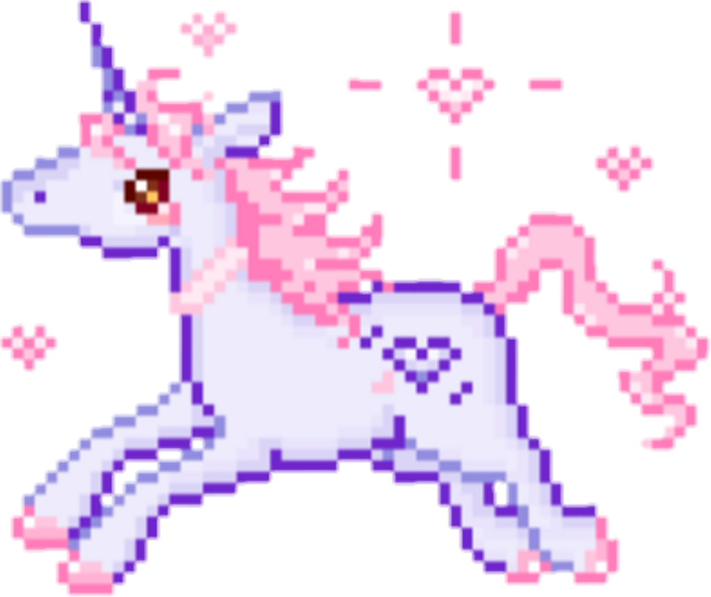 Pixel Pixelart Kawaii Tambler Tamblr Unicorn Love Heart - Kawaii Pixel Art Png Clipart (1024x860), Png Download