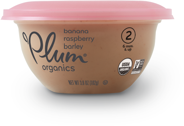 Banana, Raspberry & Barley - Plum Organics Clipart (806x739), Png Download