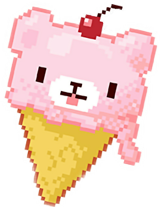 Pixel Pixelvalentines Icecream Kawaii Clipart (556x718), Png Download