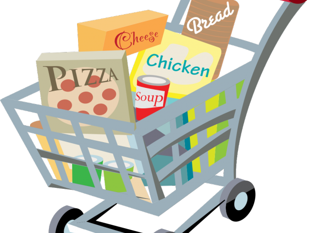 Trolley Clipart Grocery Store - Transparent Background Grocery Cart Clipart - Png Download (640x480), Png Download