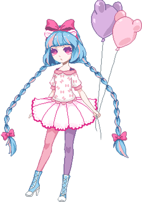 Pixel Cute Anime Girl Clipart (478x679), Png Download