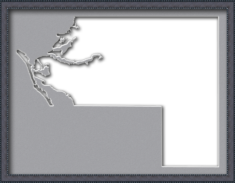 A Map Of Manatee With A Museum Style Picture Frame - Animal Clipart (768x599), Png Download