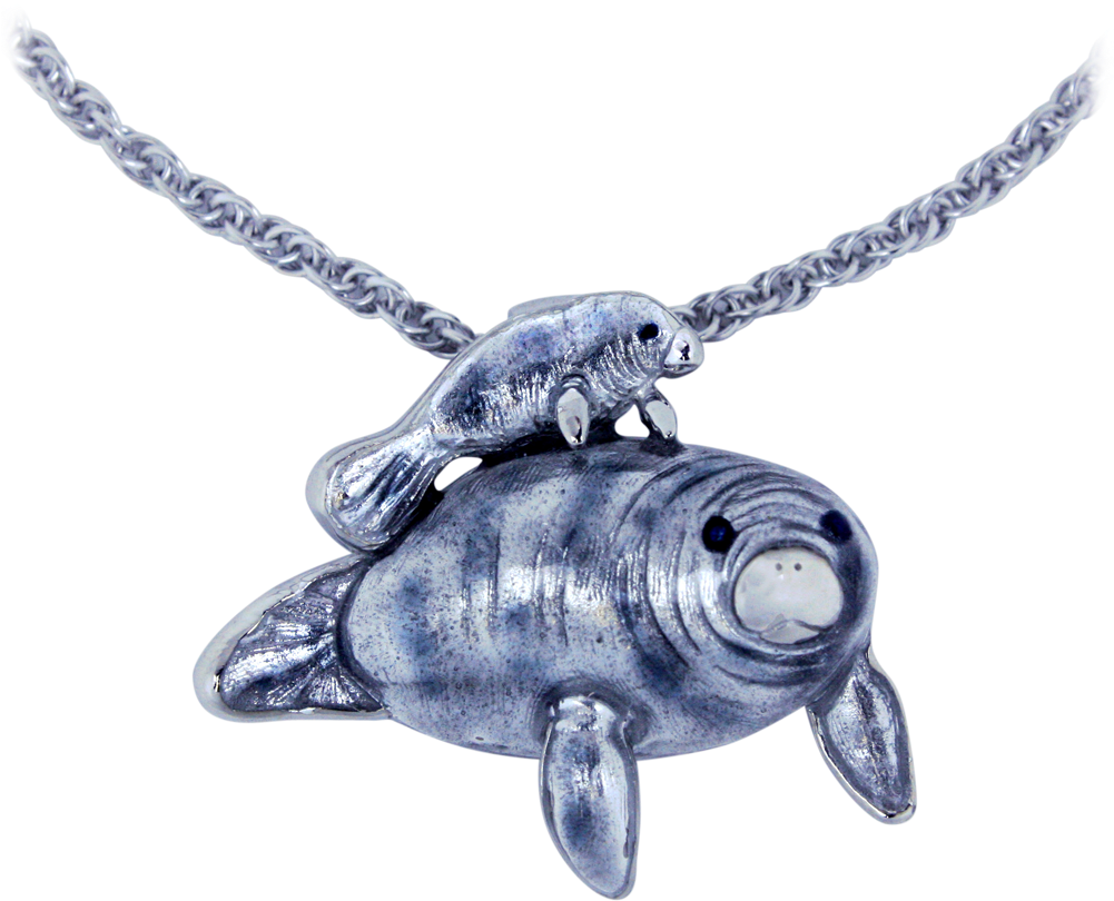Check Out The Deal On Guy Harvey Manatee Necklace At - Pendant Clipart (1000x1000), Png Download