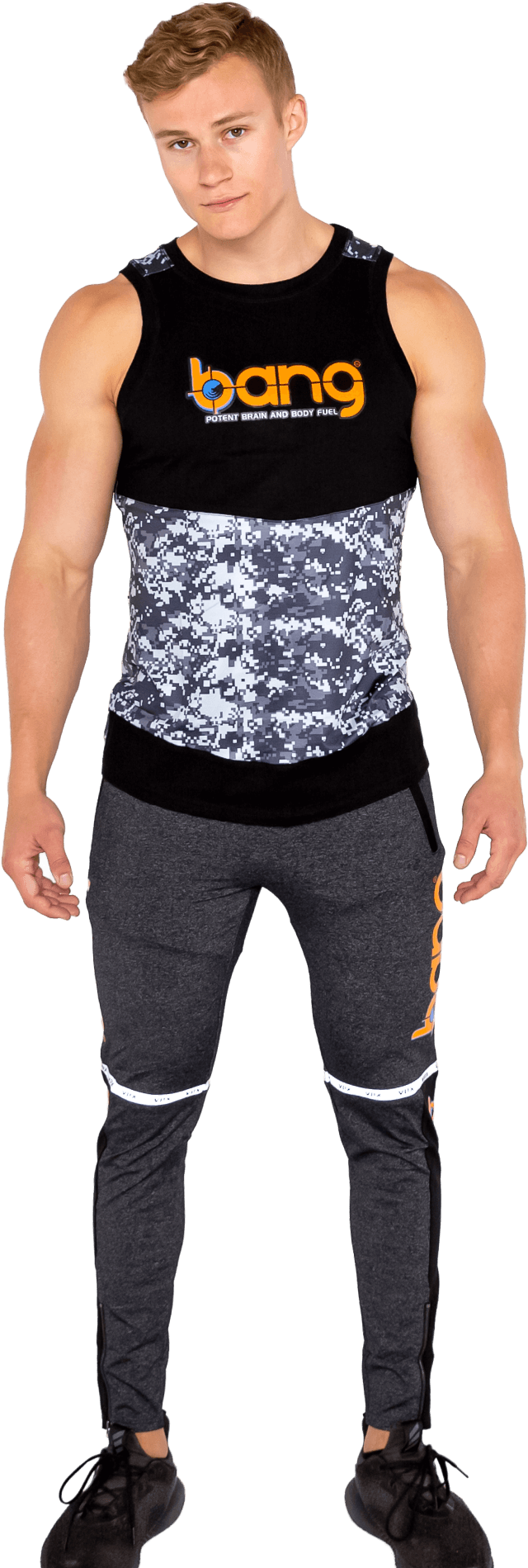 Bang Camo Fighter Muscle Tanks And Reflective Tapered - Fitness Professional Clipart (1400x1970), Png Download