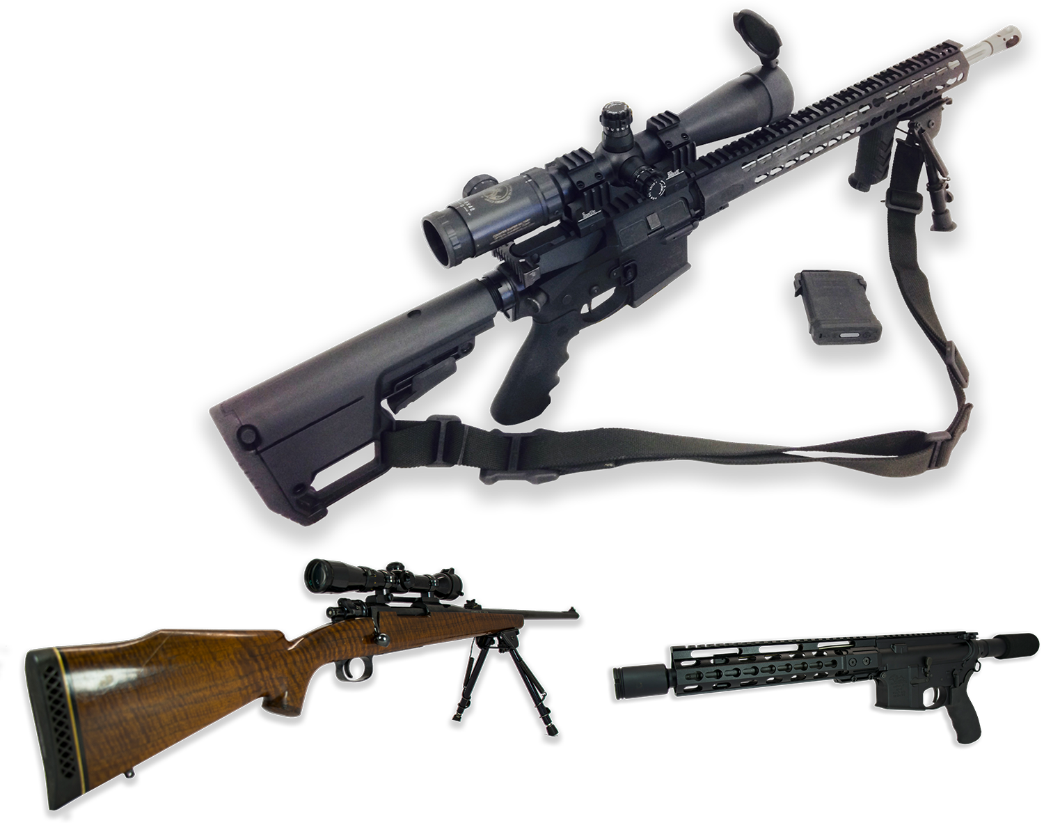 We Also Offer Custom Bolt Action Rifles For Competition, - Well Custom Sniper Clipart (1500x1182), Png Download