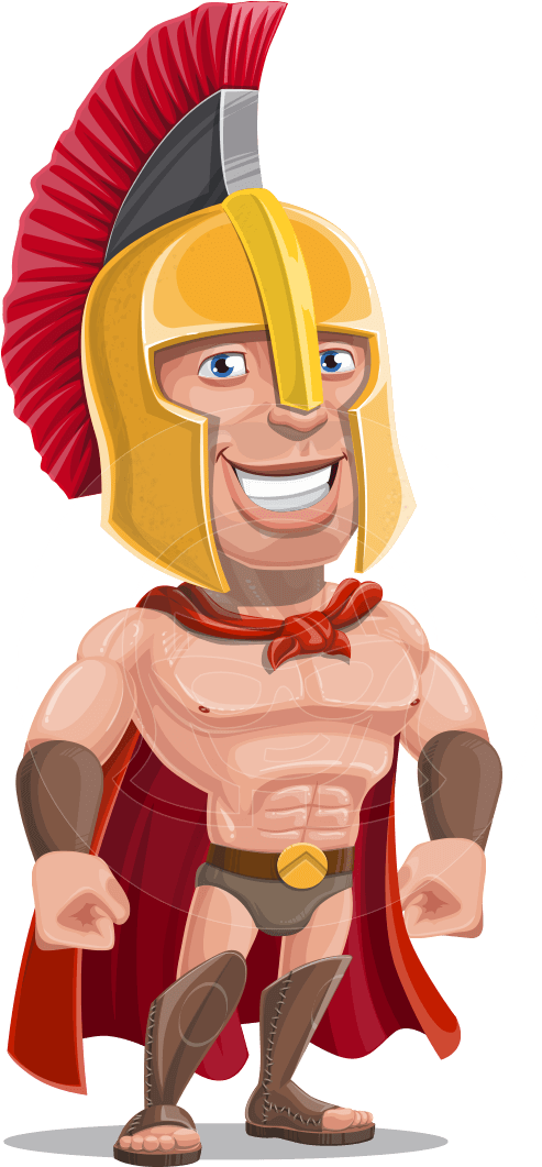 Nikos The Handsome Spartan - Spartan Cartoon Png Clipart (957x1060), Png Download