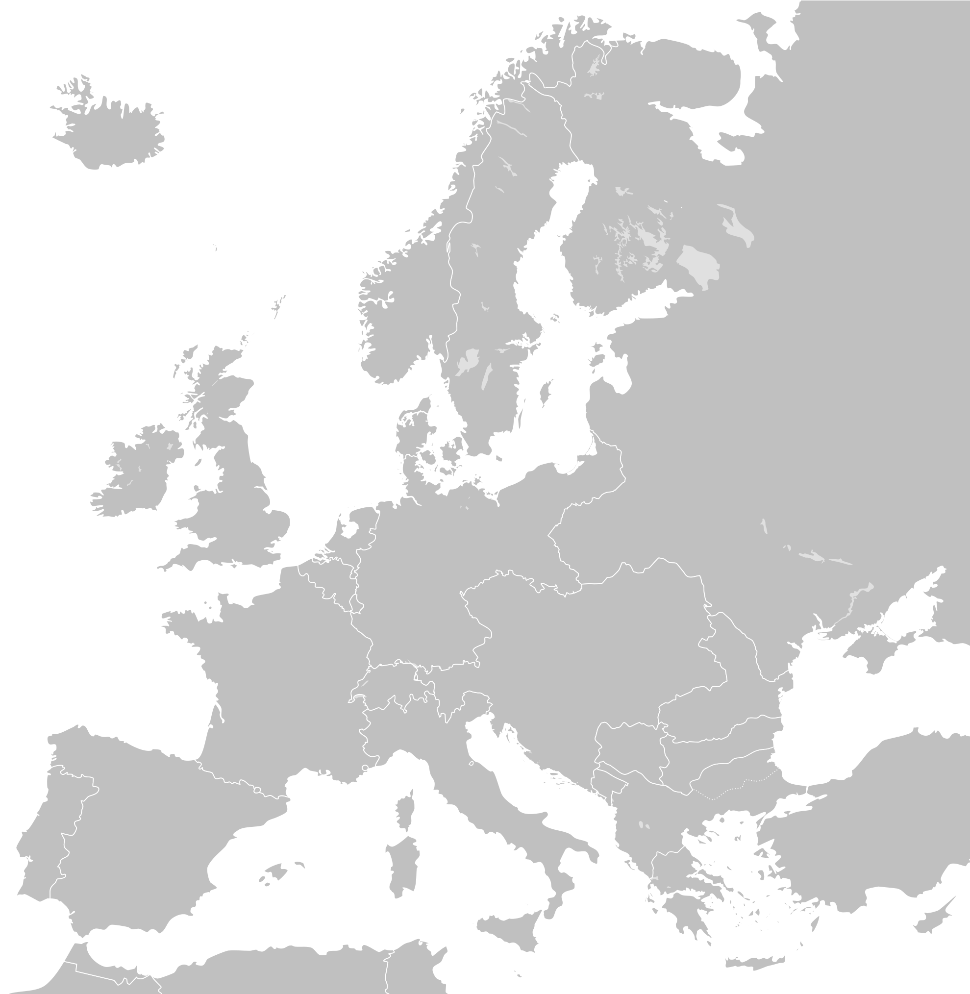 Europe - Blank Map Of Europe Wikimedia Clipart (2000x2027), Png Download