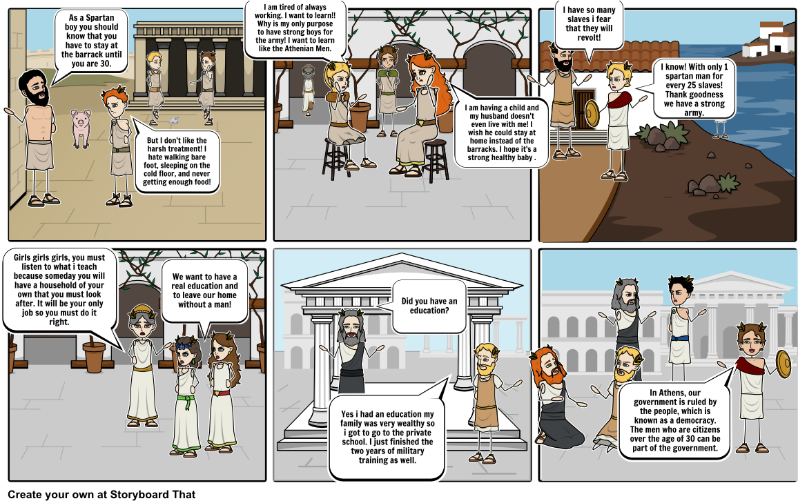 Ancient Sparta And Athens - Cartoon Clipart (1164x733), Png Download