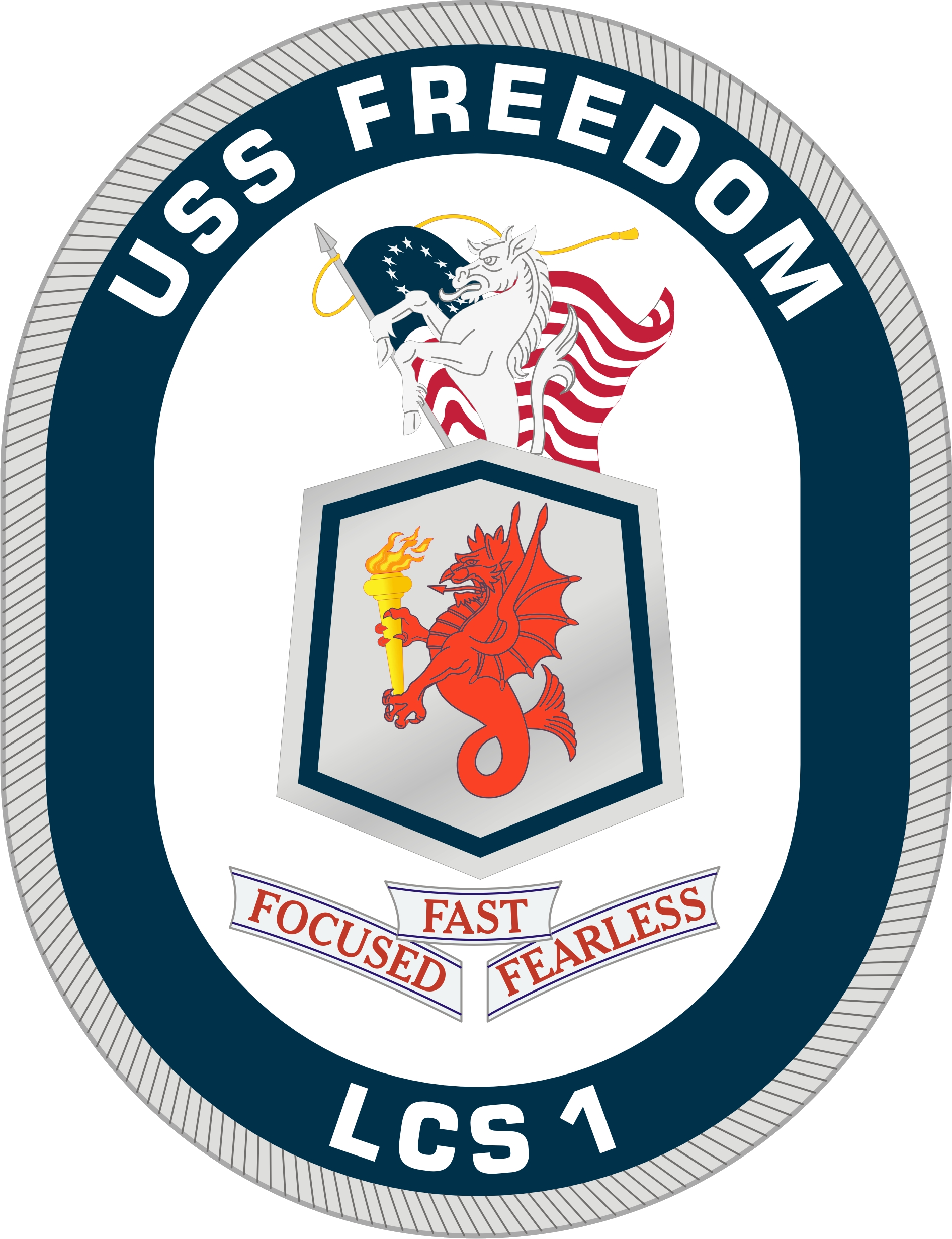 Uss Freedom Lcs1 Crest - Uss Freedom Badge Clipart (1893x2463), Png Download