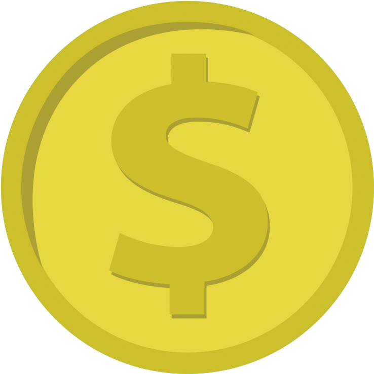 Coin Icon - Dollar Clipart (800x800), Png Download
