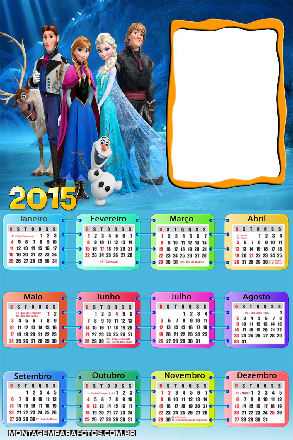 Calendario Frozen - Imagenes De Frozen Calendario Png Clipart (1000x1500), Png Download