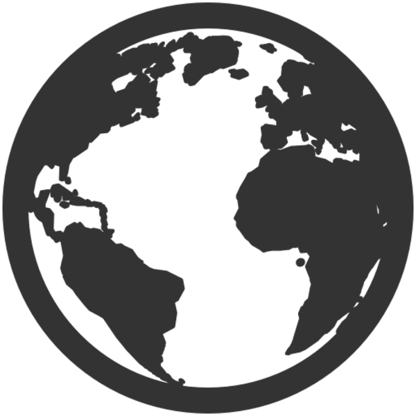 Clipart World Basic - Globe Black And White Icon - Png Download (600x600), Png Download