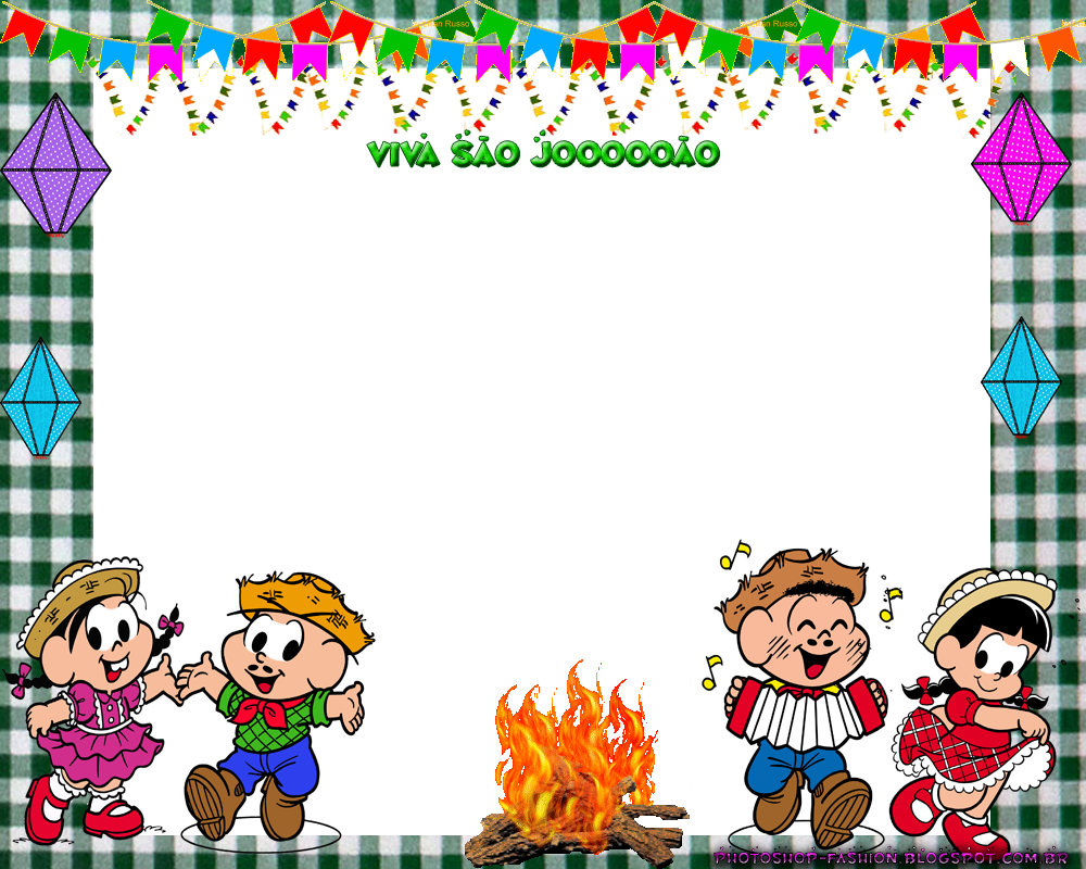 O Olhar Em Foccco - Moldura Festa Junina Turma Da Monica Clipart (1000x800), Png Download