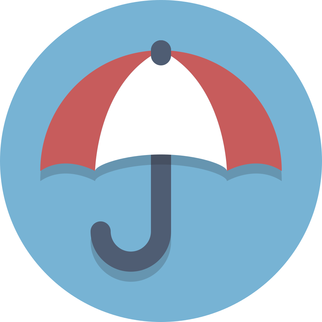 Circle Icons Umbrella - Circle Icon Umbrella Clipart (1024x1024), Png Download