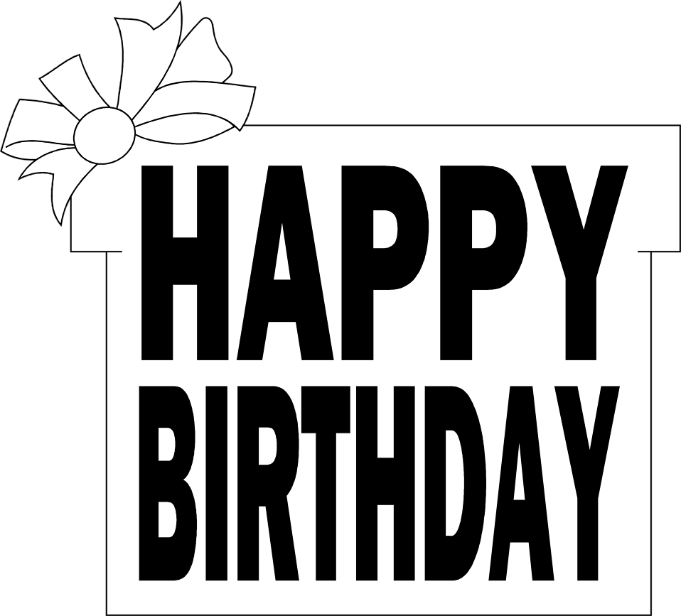 Boom Clipart Happy Birthday - Happy Birthday Text Png Black Transparent Png (958x867), Png Download