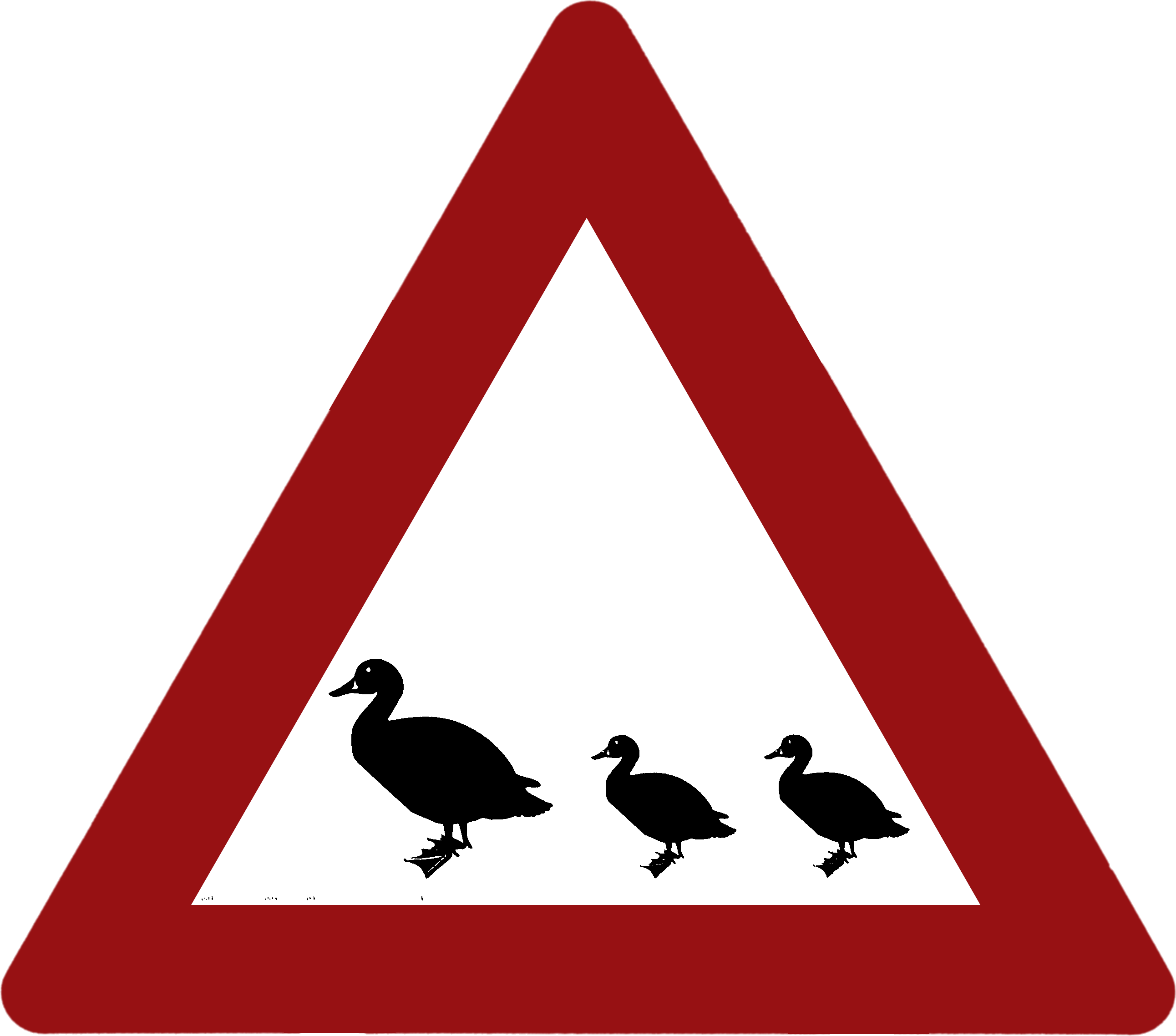 Ducks Crossing The Road Sign - Señales De Trafico P 27 Clipart (2584x2277), Png Download