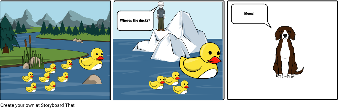 Holden Sees Ducks - Cartoon Clipart (1164x385), Png Download