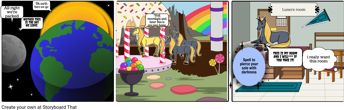 Space Unicorns - Cartoon Clipart (1164x385), Png Download