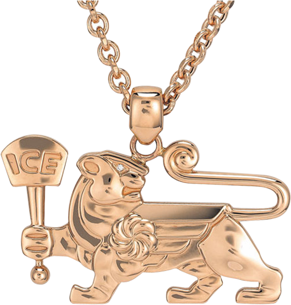 18k Rose Gold Lioness Pendant - Cartoon Clipart (589x617), Png Download