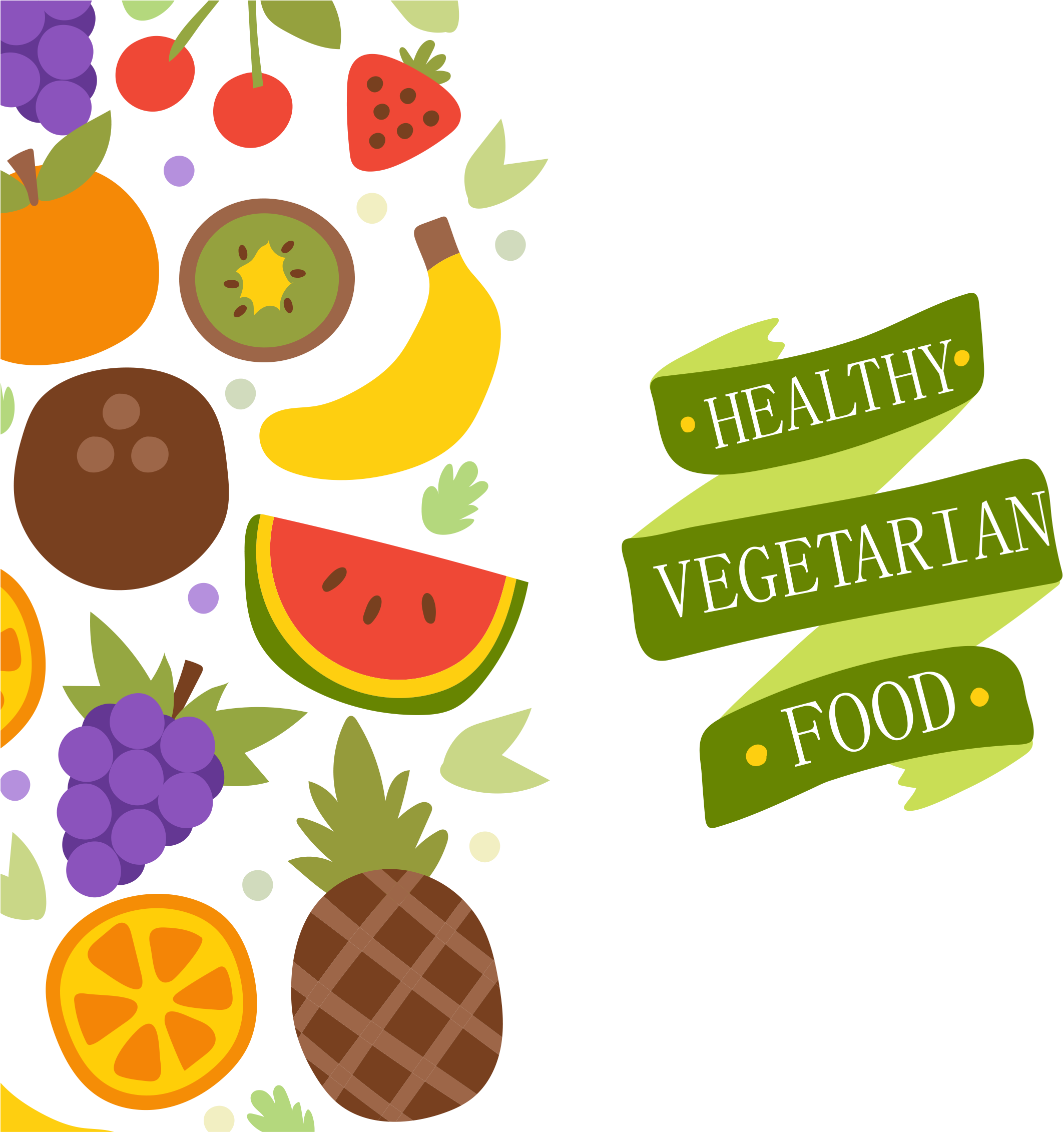 Vegetarian Cuisine Organic Food Health Food Fruit - Healthy Food Vector Png Clipart (2124x2262), Png Download