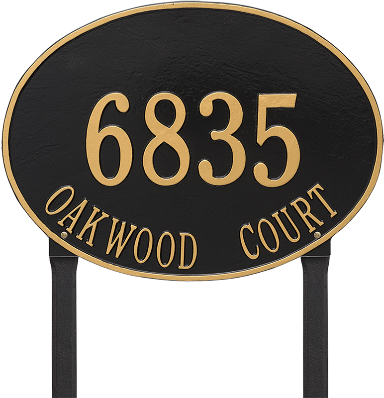 Hawthorne Oval Estate Lawn Address Plaque, Two Lines - Lawn Clipart (772x800), Png Download