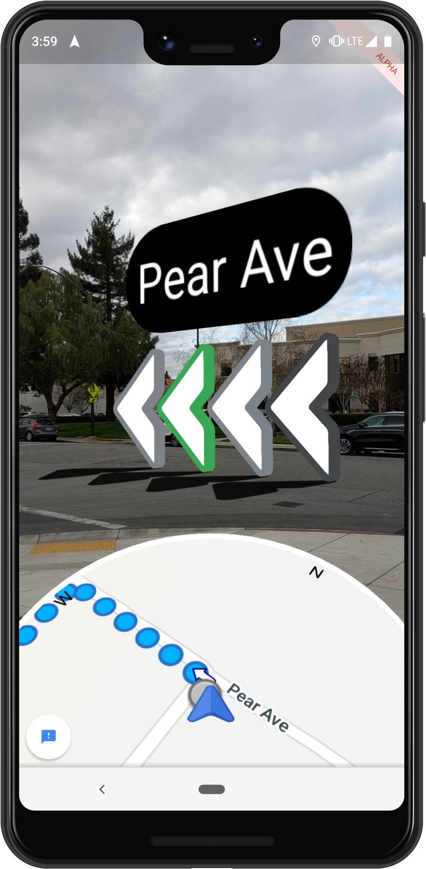 What It's Like To Walk With Google Maps In Augmented - Google Ar Maps Clipart (910x1782), Png Download