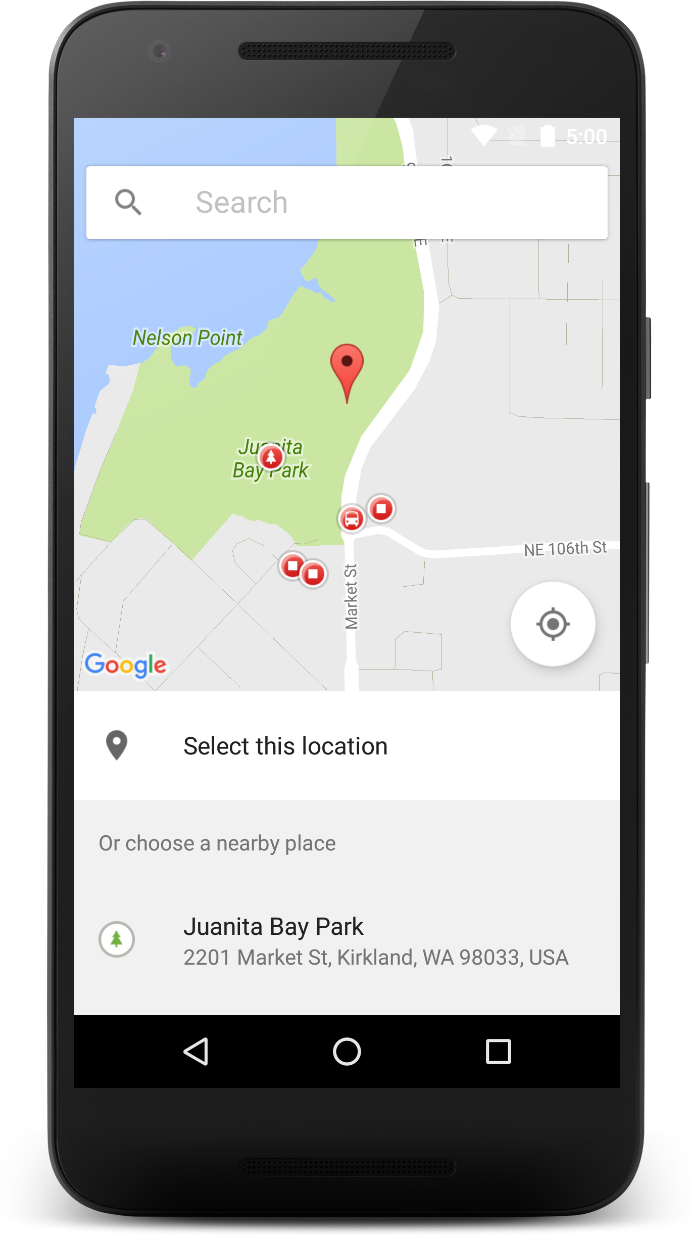 The Place Picker Ui Widget - Android Location Picker Clipart (1370x2446), Png Download