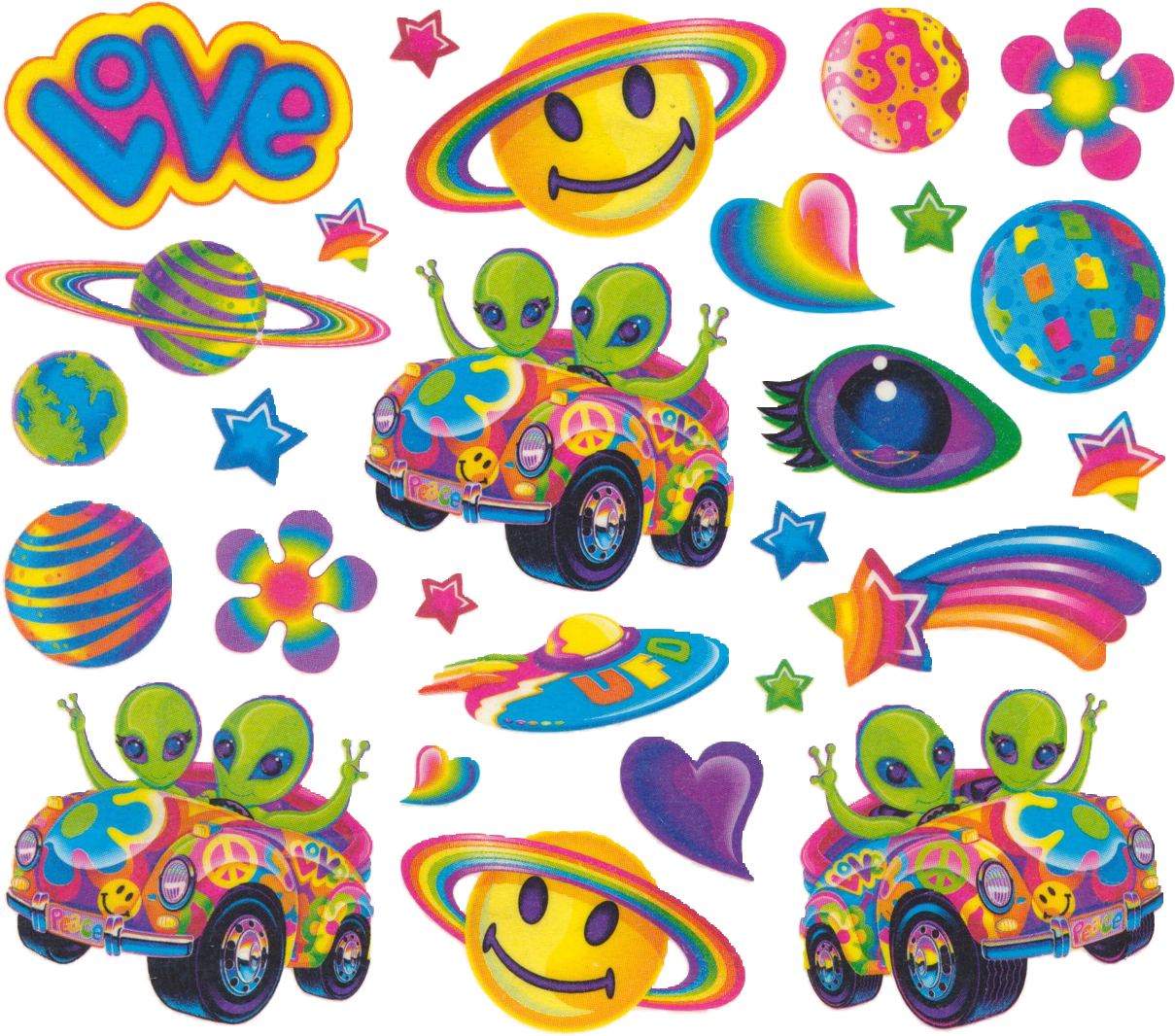 Lisa Frank Stickers Png Clipart (1280x1133), Png Download